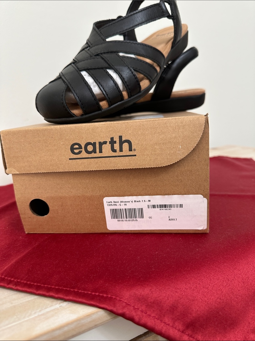 Earth Black Strappy Slingback Heels